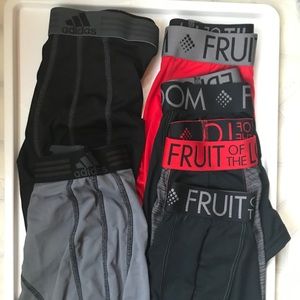 6 Adidas & Fruit of the Loom Boxer briefs Sz M